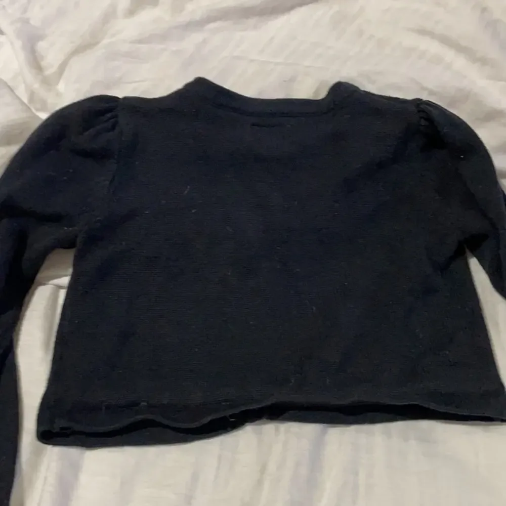 Gymboree 3t bling button black open cardigan like new puffed sleeves cotton soft